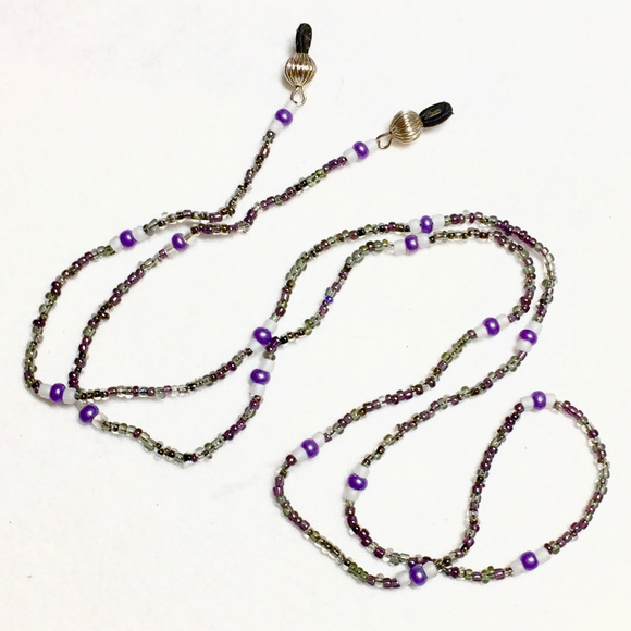"Pewter & Purple" Artisan Eyeglass Chain - Picture 3 of 3
